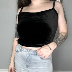 BLACK VELVET CAMI TANK TOP SIZE S